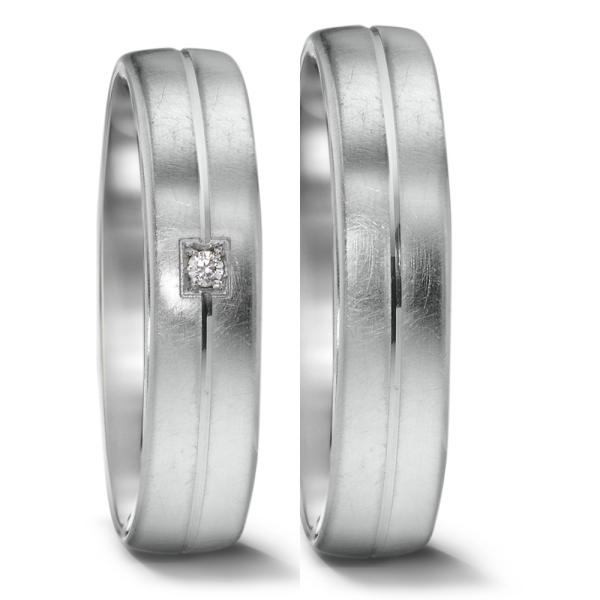 Weidner Trauringe Weissgold 61033 + 71033